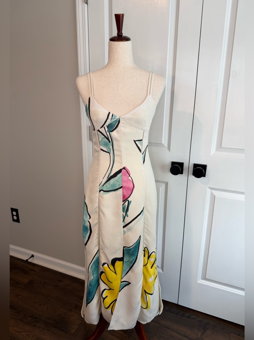 Adam Selman Floral Watercolor Dress Multicolored Size 2